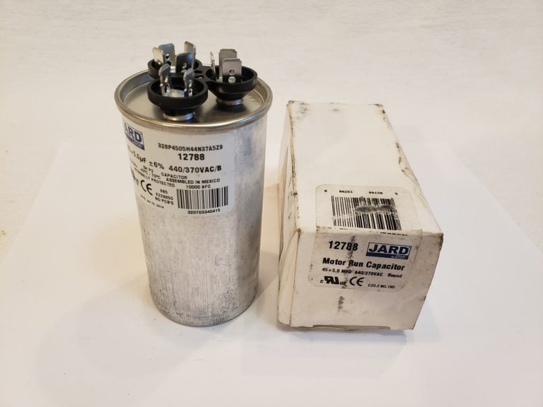 JARD 45 + 5 MFD X 370 Or 440 VAC Motor Dual Run Capacitor Round 12788 ...