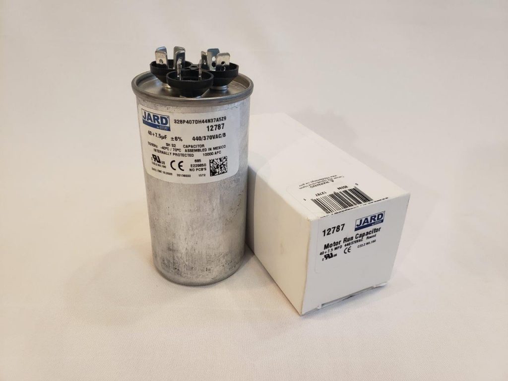 40 7 5 Mfd X 370 Or 440 Vac Round Motor Dual Run Capacitor Jard 12787 50 60hz 40°c To 70°c