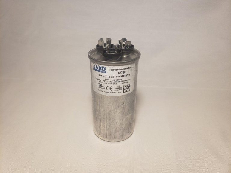 45 + 5 MFD X 370 Or 440 VAC Round Motor Dual Run Capacitor JARD 12788 ...