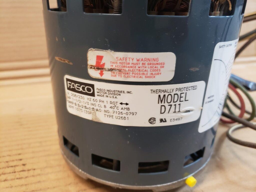 1/3HP to 1HP, 208-230V, 1075 RPM, 3 Speed, Fasco D711 Reversible Motor ...