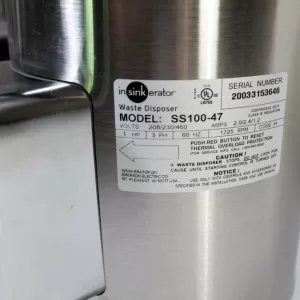 InSinkErator SS100-47 Commercial Disposer 1 HP 208-230/460V 3 Phase 13660Y