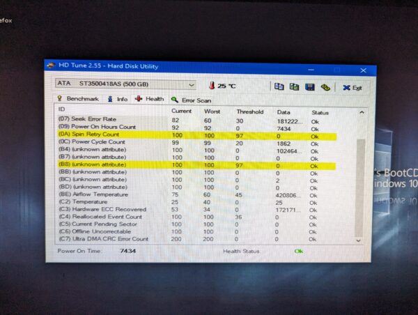 Hard drive Seagate 500GB ST3500418AS test results