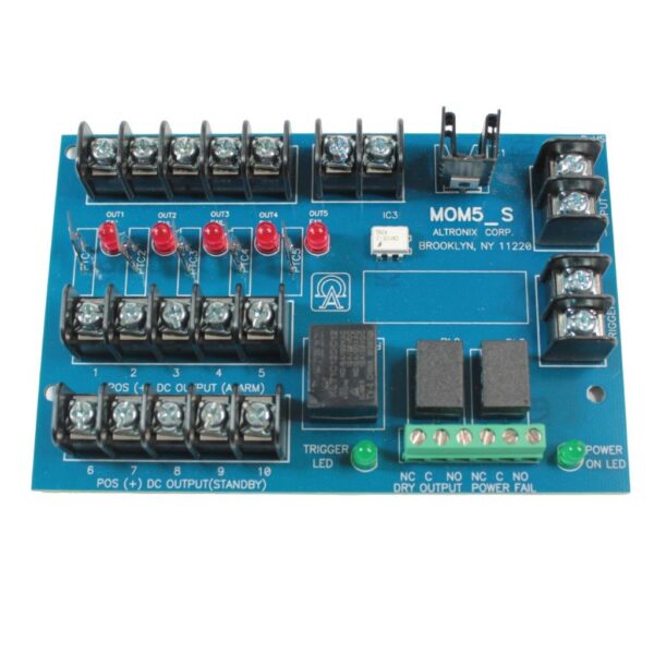 Altronix MOM5 Multi-Output Distribution Module, PTC Class Outputs, Board