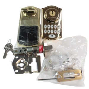 Kwikset Smart Code 914 Traditional Electronic Deadbolt with Z-Wave Technology Polished Brass