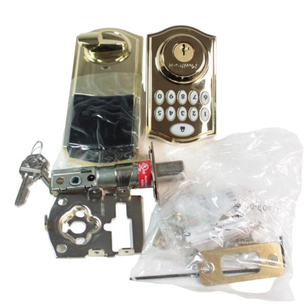 Kwikset Smart Code 914 Traditional Electronic Deadbolt with Z-Wave Technology Polished Brass