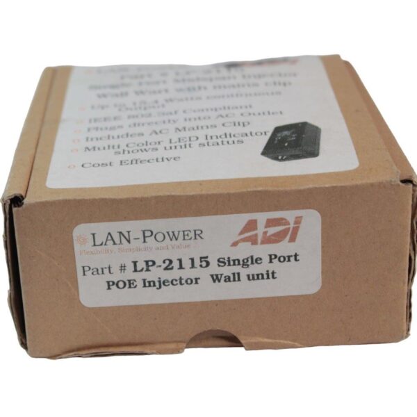 LAN-Power LP-2115 Single Port Midspan Injector Wall Wart with mains clip