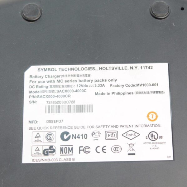 Symbol Technologies SACX000-4000C with 4x Battery 82-000012-02 & Power Supply