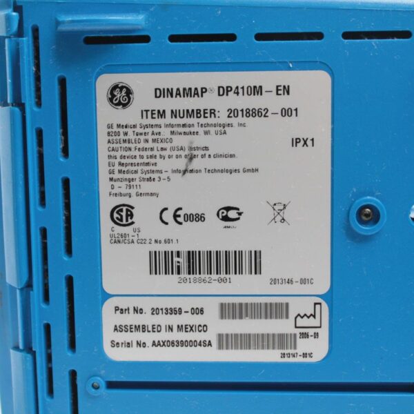 GE DINAMAP DP410M-EN Vital Signs Monitor 2018862-001