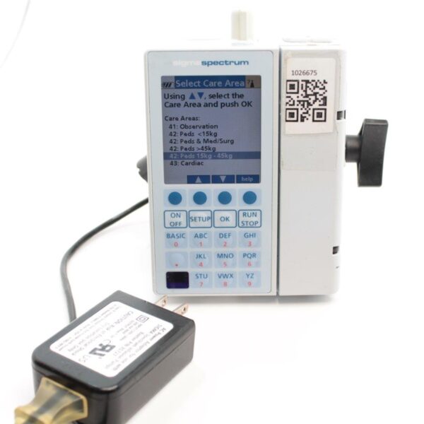 Baxter Sigma Spectrum v6 ser. 1026675 or ser.1031222 (129763) Infusion Pump Wireless Battery B/G, Power Supply, Clamp