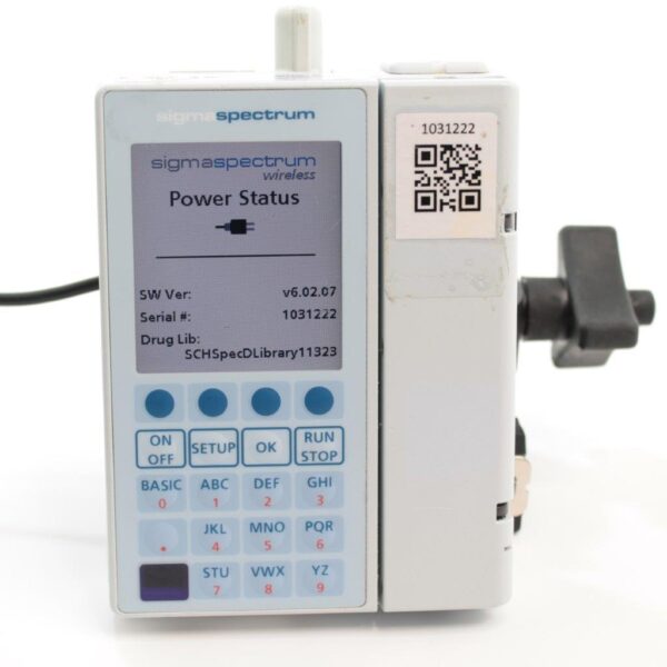 Baxter Sigma Spectrum v6 ser. 1026675 or ser.1031222 (129763) Infusion Pump Wireless Battery B/G, Power Supply, Clamp