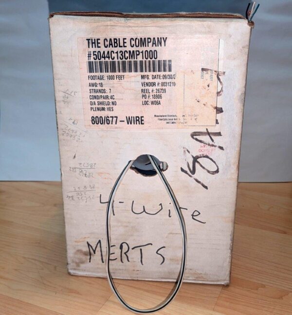 Partial Box of Cable | The Cable Company #5044C13CMP1000 | 18 AWG, 4C | 542 Feet