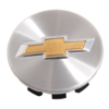 Chevy Machined & Gold Textured Bowtie OEM Center Caps 2.0″ – Part #9595095